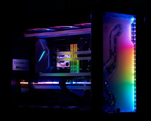 High performance glowing PC hardware setup